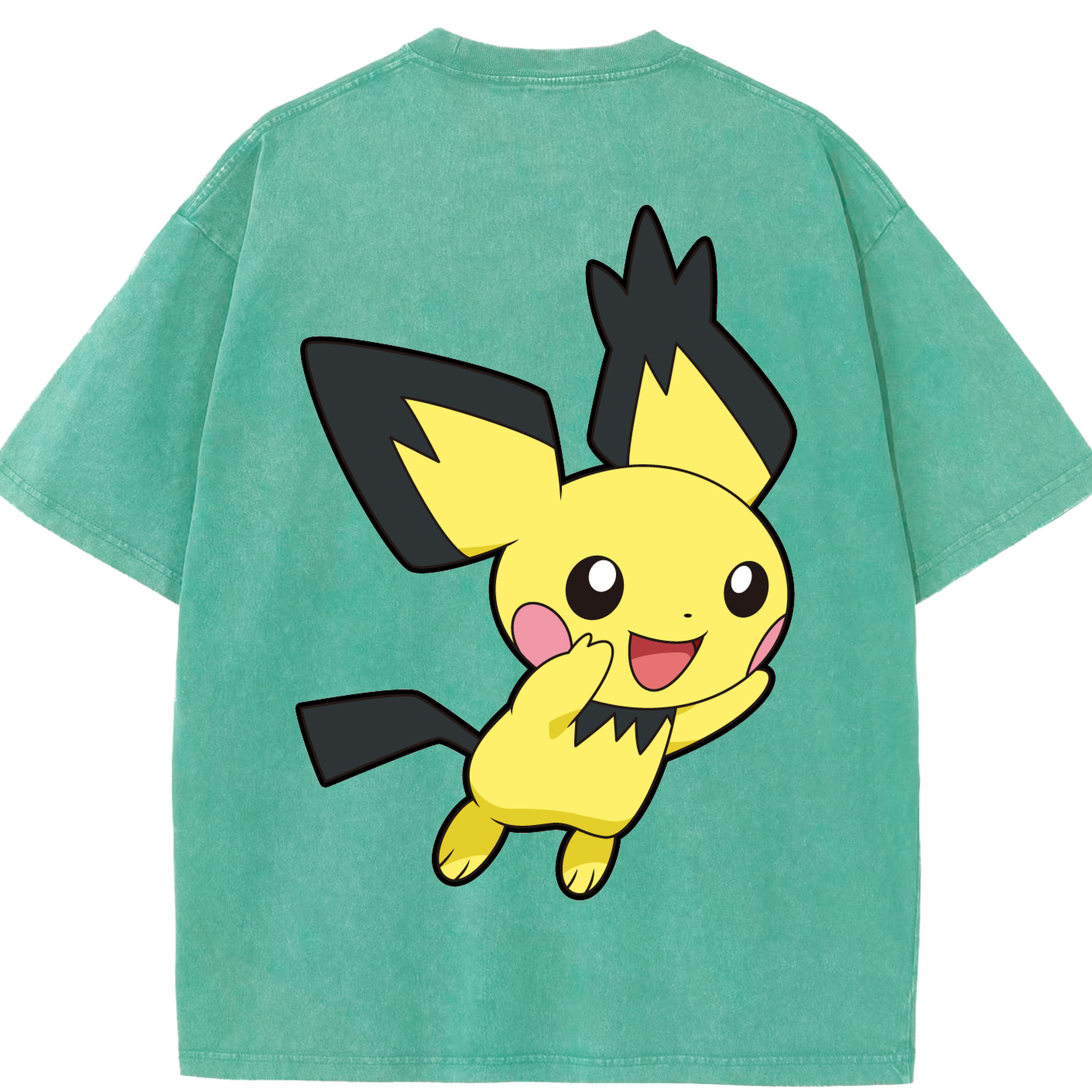 （画像用） ポケットモンスター Pokémon 綿100% ヴィンテージ風 半袖Tシャツ（背面プリント）
